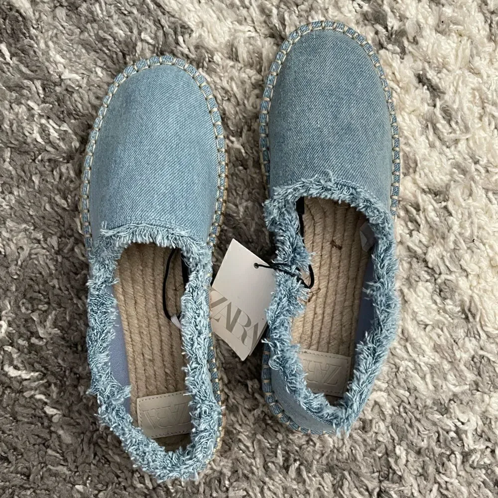 NWT Zara Denim Espadrilles